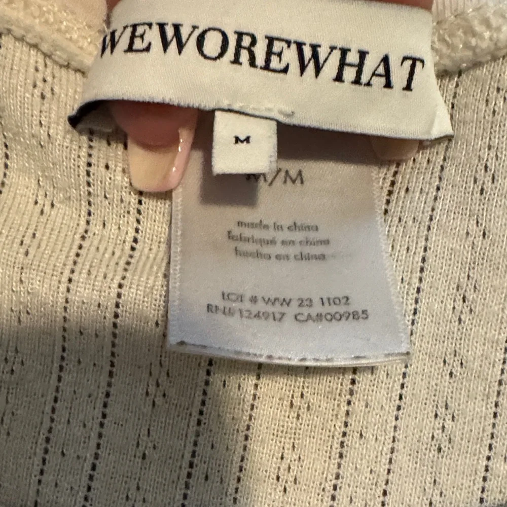 WeWoreWhat - women’s Cream Ribbed pointelle - Sleepwear Set M - Picture 4 of 8